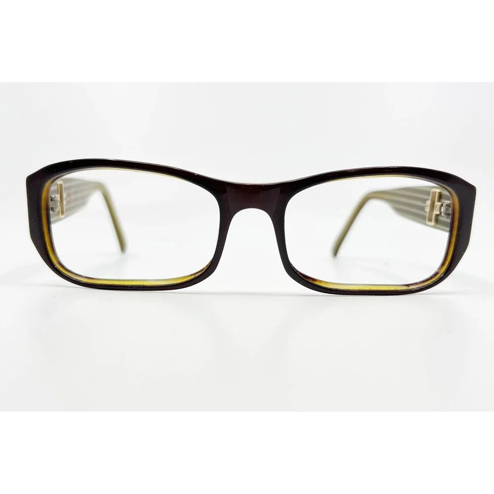 Emporio Armani Eyeglass Frames Womens Brown Striped EA Logo Rectangle 51-16-135